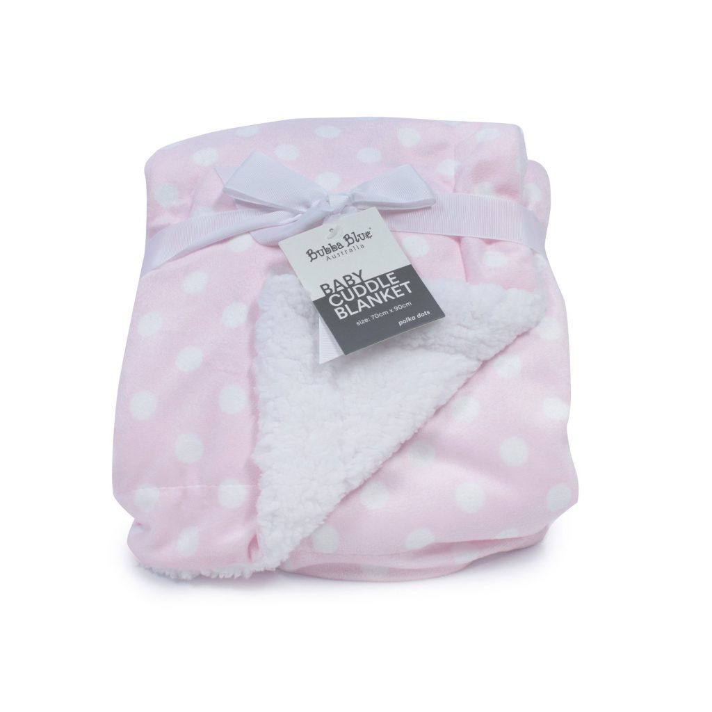 Bubba Blue Dots Reversible Cuddle Blanket HI BABIES