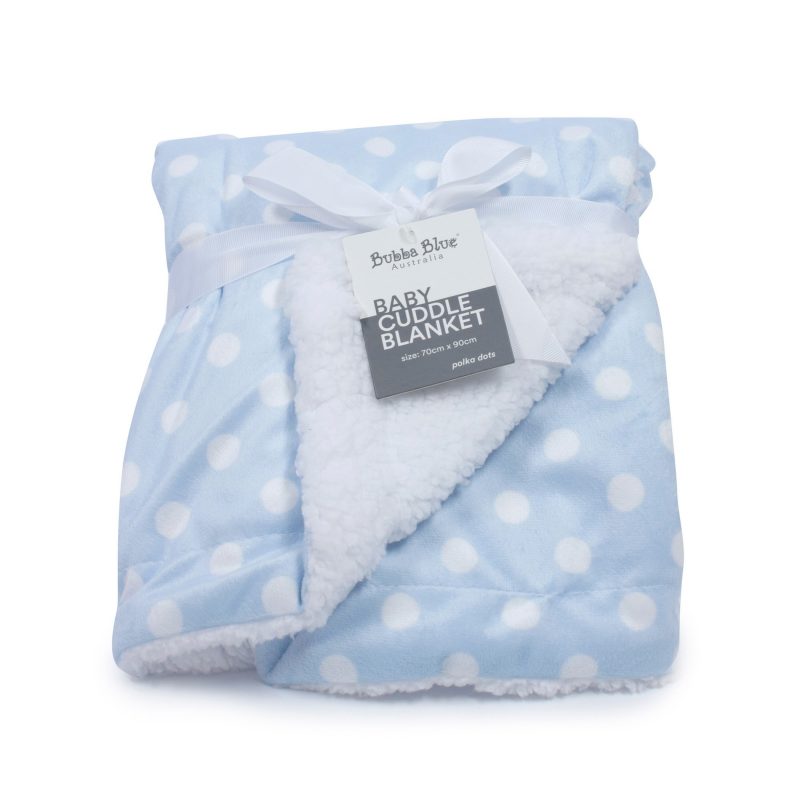 Bubba Blue Dots Reversible Cuddle Blanket HI BABIES